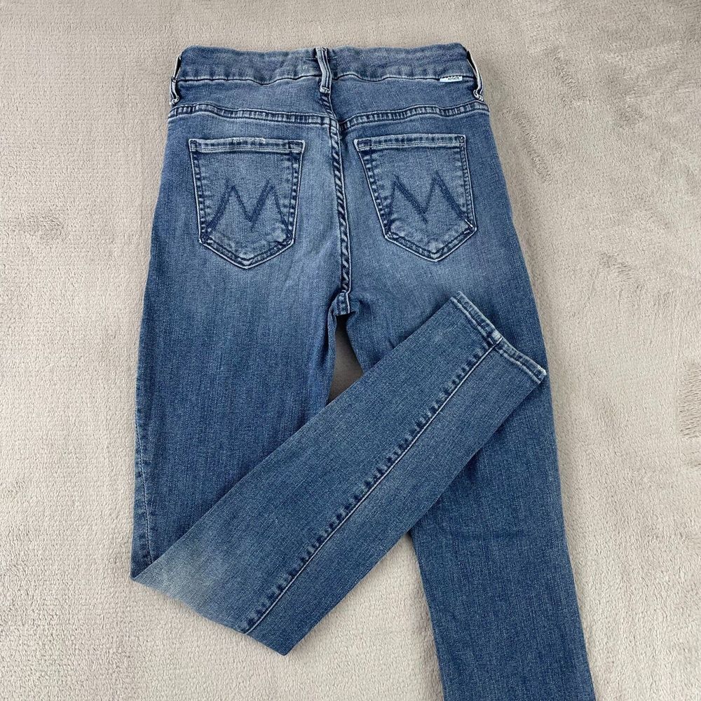MOTHER High Waisted Looker Skinny Jeans in Getalongs Women 25 Whiskering $228